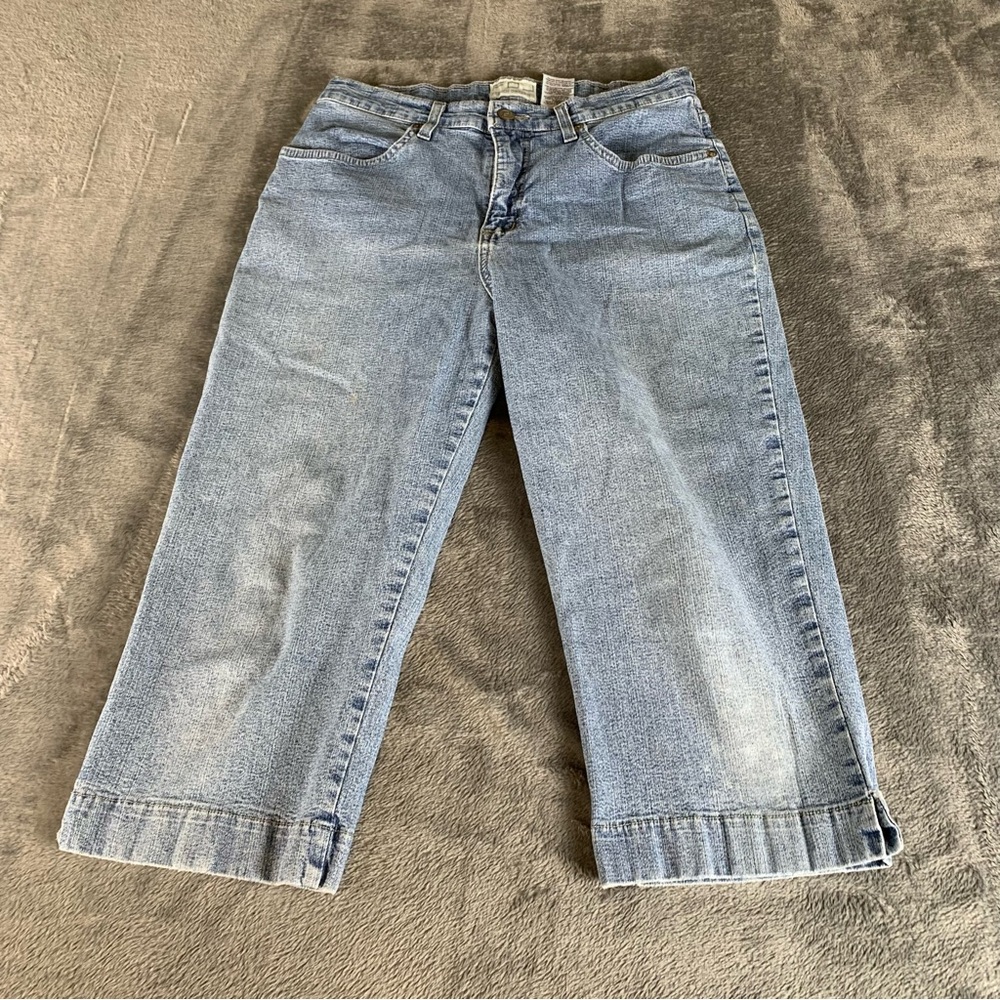 FDJ Peggy Cropped Jeans Size 10 P‎ Blue Light Wash Capri Casual Retro,